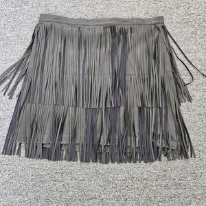Fringe Faux Leather skirt